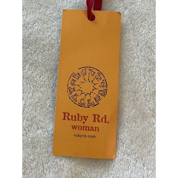 Ruby Rd Woman Blouse Size 1X Tunic Relaxed Asymmetrical Chevron Colorful Flowy - Picture 11 of 13